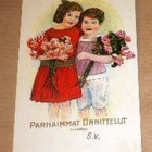 Lapset / Tyttö ja poika kukkien kanssa    (K6) - pikkukuva 1