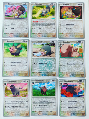 Pokemon Reverse Holo kortteja 9kpl