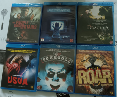 6 Blu-ray kauhuelokuvaa (paketti)