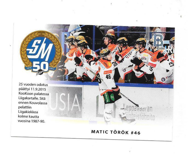 2024-25 BlueLine MatchCard #5/6 Matic Török  KooKoo