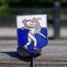 Hopeinen Poliisi merkki. Emalinen. Leimalla 813H. Halkaisija - pikkukuva 4