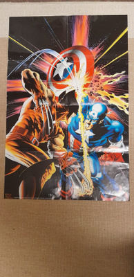 Marvel Wolverine vs Captain America alkuperäinen juliste.
