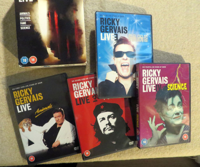 RICKY GERVAIS LIVE - 4 DVD BOX (Fame / Politics / Animals /