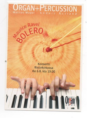 Lahti: Urkuviikko 2003 / Orgon + Percussion