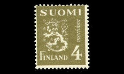 297 ** Leijona 4 mk oliivi (1945)