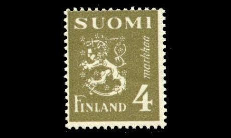 297 ** Leijona 4 mk oliivi (1945)