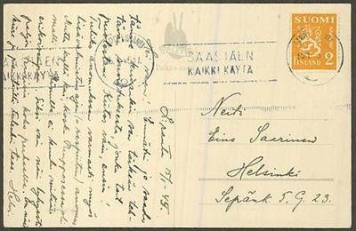 1942 2mk keltainen leijona kortilla