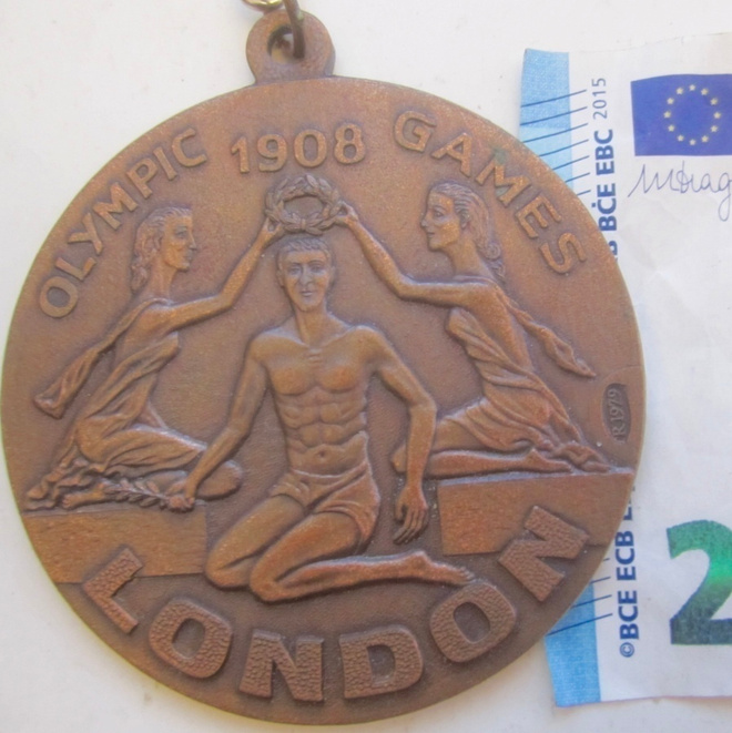 VANHA Muistomitali Olympia 1908 Lontoo