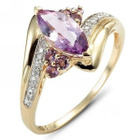 64 .. 18 KGF Kulta Amethyst Sapphire .. Sormus - pikkukuva 5