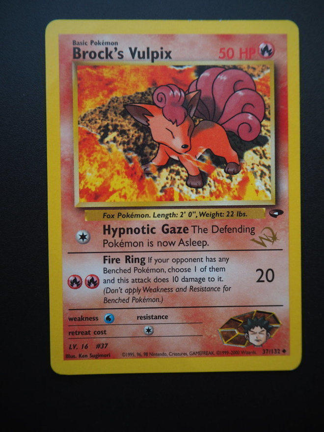 Pokemon kortti Brock's Vulpix W Stamp promo