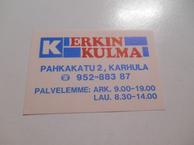 TT Etiketti K-Erkin kulma Karhula