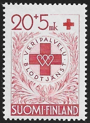 1950 Punainen Risti 20 + 5 mk **  LaPe 394