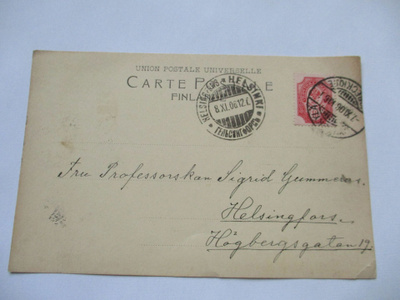 1906 Jyväskylä kortti piispatar Sigrid Gummerukselle