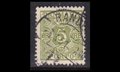 Tanska PORTO_27 o 5 öre vihreä ruututausta (1934)