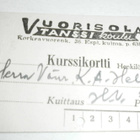 Helsinki 1942, Tanssikoulu Vuorisolan kurssikortti - pikkukuva 1