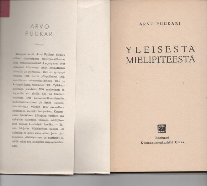 Arvo Puukari: Yleisestä mielipiteestä