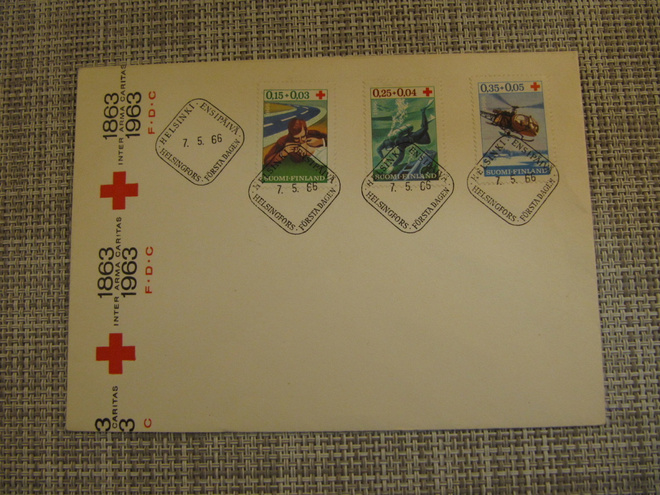 FDC Punainen Risti 7.5.66 kirje.