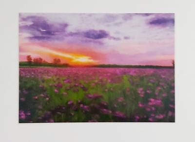 "Auringonlaskun hehku"-KULKEMATON POSTIKORTTI