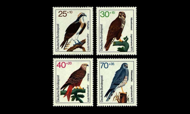 Saksa 754-7 ** Nuoriso, petolintuja (1973)