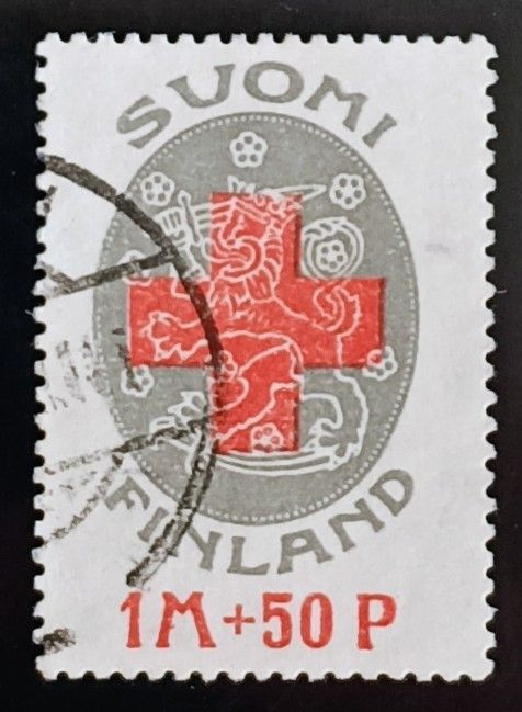 1922 Punainen Risti 1mk+50p - leimattu