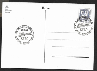 Helsinki - Suomen filatelistiseura 80 29.11.1980