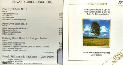 Edvard Grieg : Peer Gynt sarjat 1 ja 2 ja Holberg-sarja CD