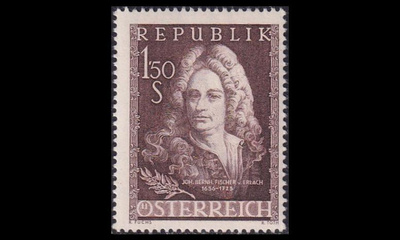 Itävalta 1028 ** Arkkitehti Fischer von Erlach (1956)