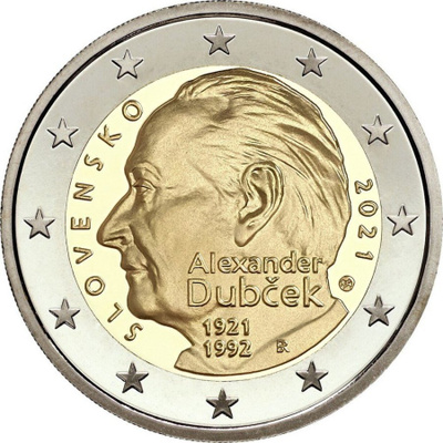 Slovakia 2021, 2 euro Alexander Dubcek UNC