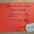 Toyota 1000, Corolla 1100, KE10 jne Vesipumppu OEM1610029015 - pikkukuva 1