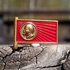 Lenin pinssi. Valmistajan leimalla. Halkaisija - 21 mm. - pikkukuva 1