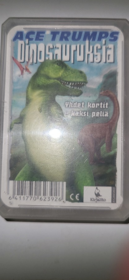 Harvinainen kirjalito ace trumps dinosauruksia pelikortit