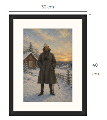 Uusi Mannerheim art print kehystetty 30 cm x 40 cm