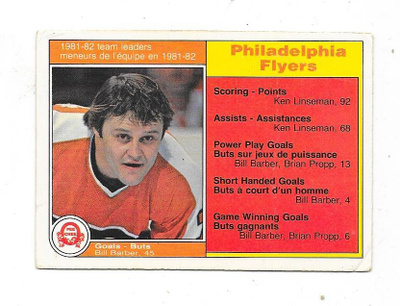 1982-83 OPC #244 Bill Barber , Philadelphia Flyers