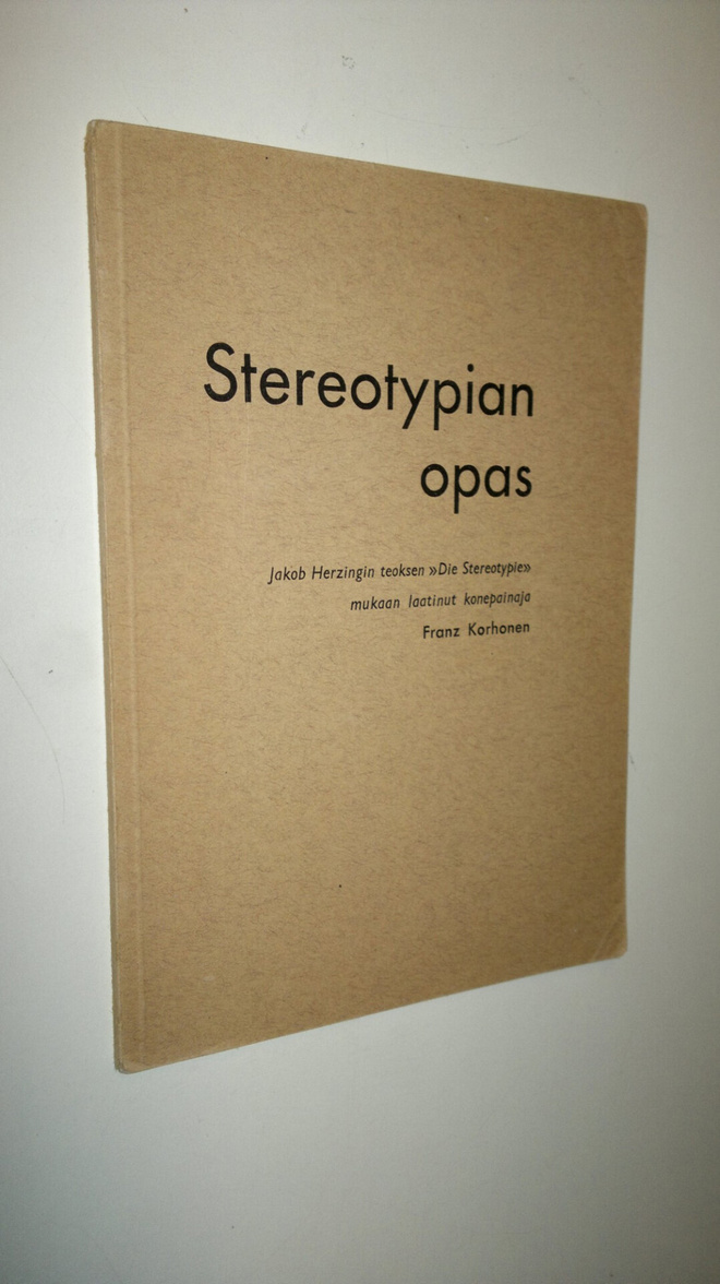 Franz Korhonen : Stereotypian opas