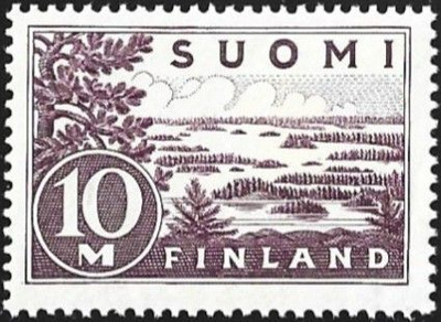 1930 M-30 Saimaa 10 mk tummanlila ** Lape 156 II b LP Lm2