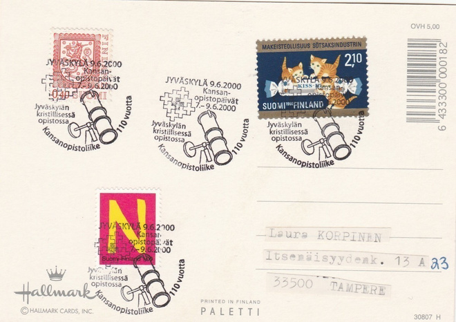 ERIKOISLEIMA , Kansanopistoliike 110v, Jyväskylä 9.6.2000