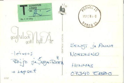 POSTILÄHETYS RAMSTEDT + LUNASTUS ILMAN POSTIMERKKIÄ