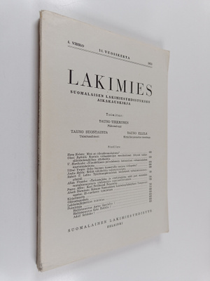 Lakimies 4/1953 : Suomalaisen lakimiesten yhdistyksen aik...