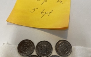 Suomi markat - 1947 50 penniä Fe 5 kpl