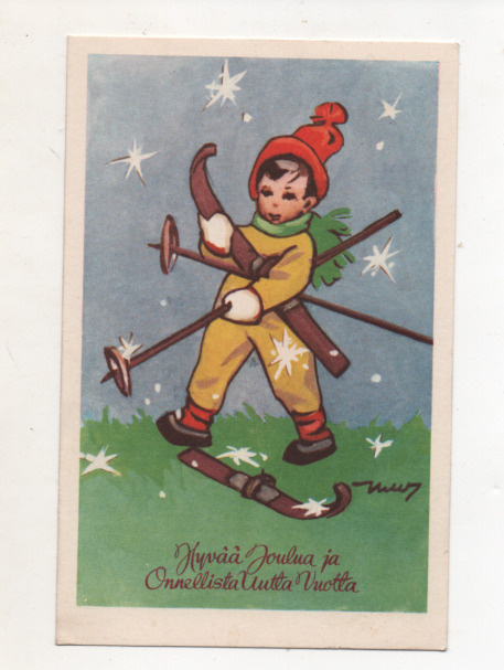 MARTTA WENDELIN, vanha kulkematon joulukortti