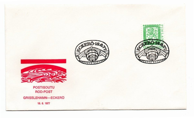 Eckerö: Postisoutu (erikoisleima 18.6.1977)