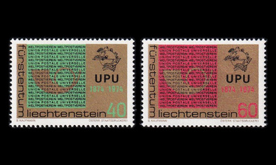 Liechtenstein 607-8 ** UPU 100v (1974)