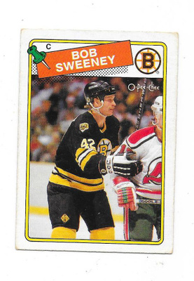 1988-89 OPC #134 Bob Sweeney , Boston Bruins RC