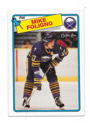 1988-89 OPC #184 Mike Foligno , Buffalo Sabres