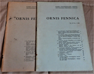 SLY : Ornis Fennica 1/1968 ja 2/1968