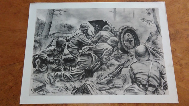 Jatkosota Panssaritykki Sotapiirros Lindeberg 1942