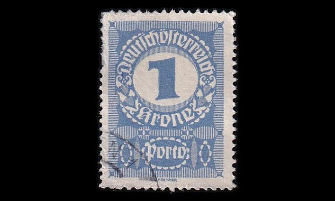 Itävalta P_84x o Porto 1 Kr valk.pap (1920)