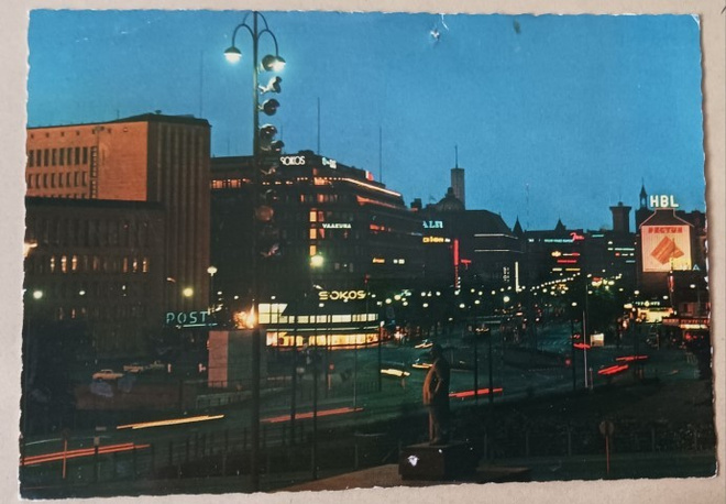 Helsinki, Mannerheimintietä iltayöllä 1960-luvulla, p. 1968