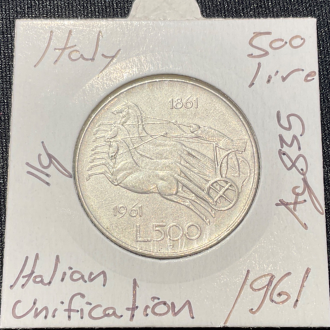 Italy 500 lire 1961 Ag.835, 11g