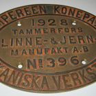 1928 höyryveturi hytti kyltti TRE rautateollisuus 396 VR 830 - pikkukuva 2